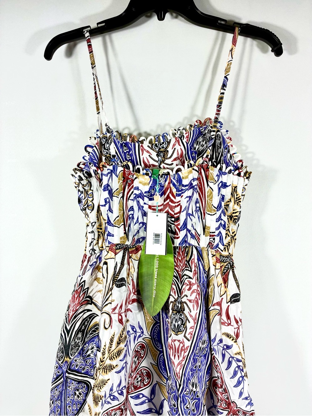 Farm Rio Boho Glam Tiered Floral Crepe de Chine Midi Sun Dress Small NWT - Picture 10 of 17